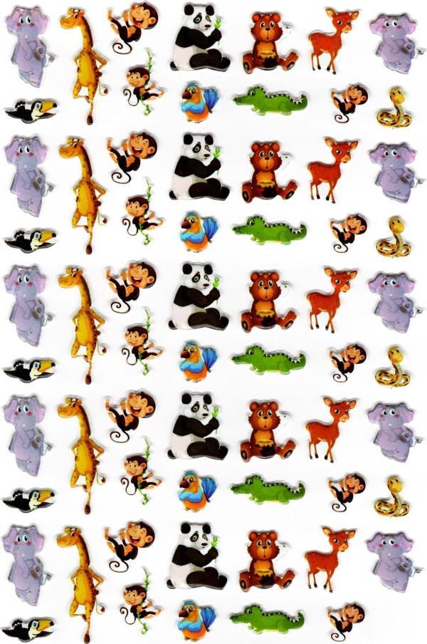 Sticker Kabartmalı A4 Boyutunda Stiker Defter, Planlayıcı Etiket-(lim223) - Orman Hayvanları - Image 1
