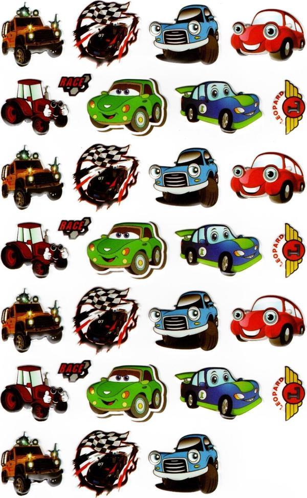 Sticker Kabartmalı A4 Boyutunda Stiker Defter, Planlayıcı Etiket-(lim225) - Çılgın Arabalar - Image 1