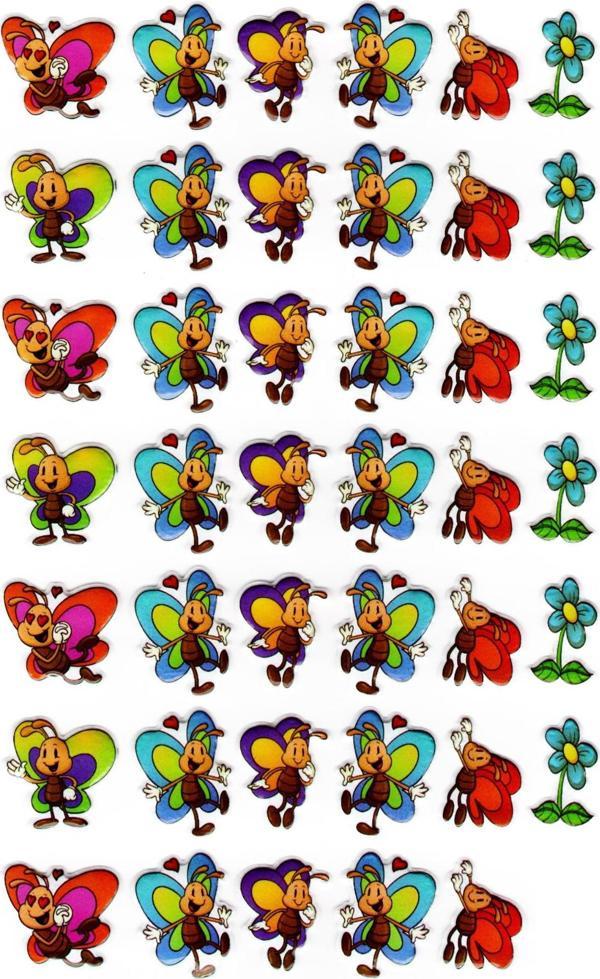 Sticker Kabartmalı A4 Boyutunda Stiker Defter, Planlayıcı Etiket-(lim227) - Sevimli Kelebekler - Image 1