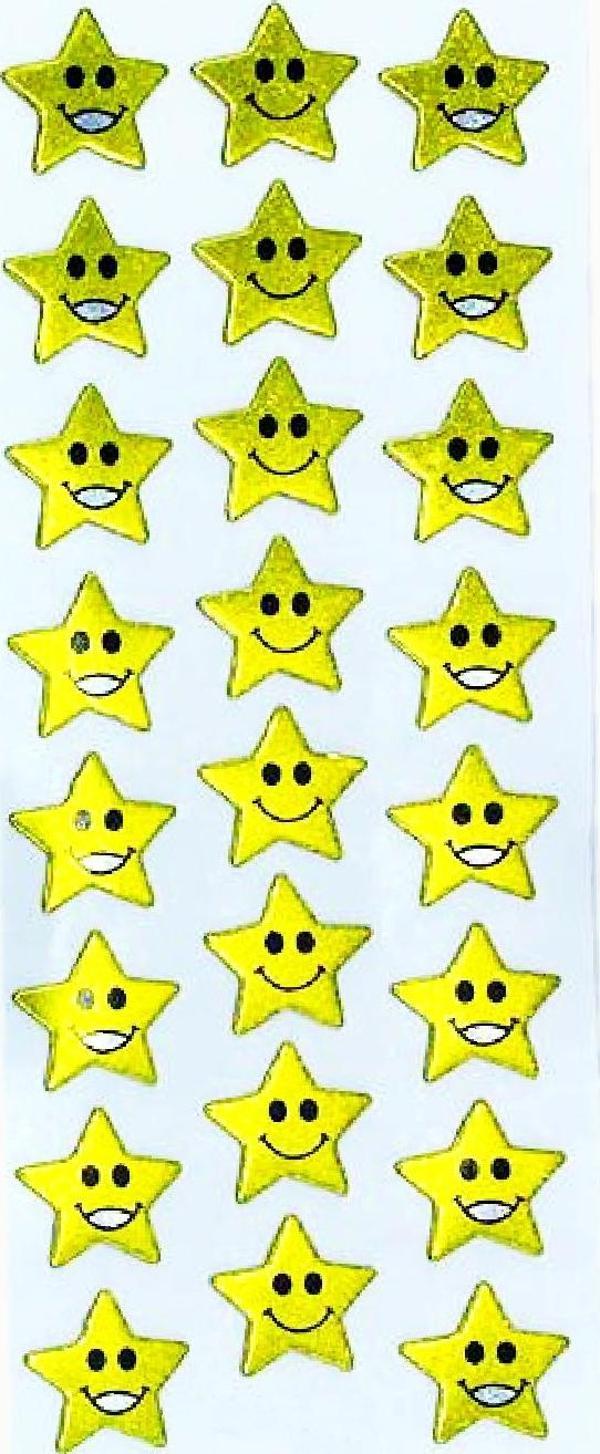 Sticker Kabartmalı Stiker Defter, Planlayıcı Etiket Yıldız Gülenyüz (cb253) 16x7 cm - Image 1