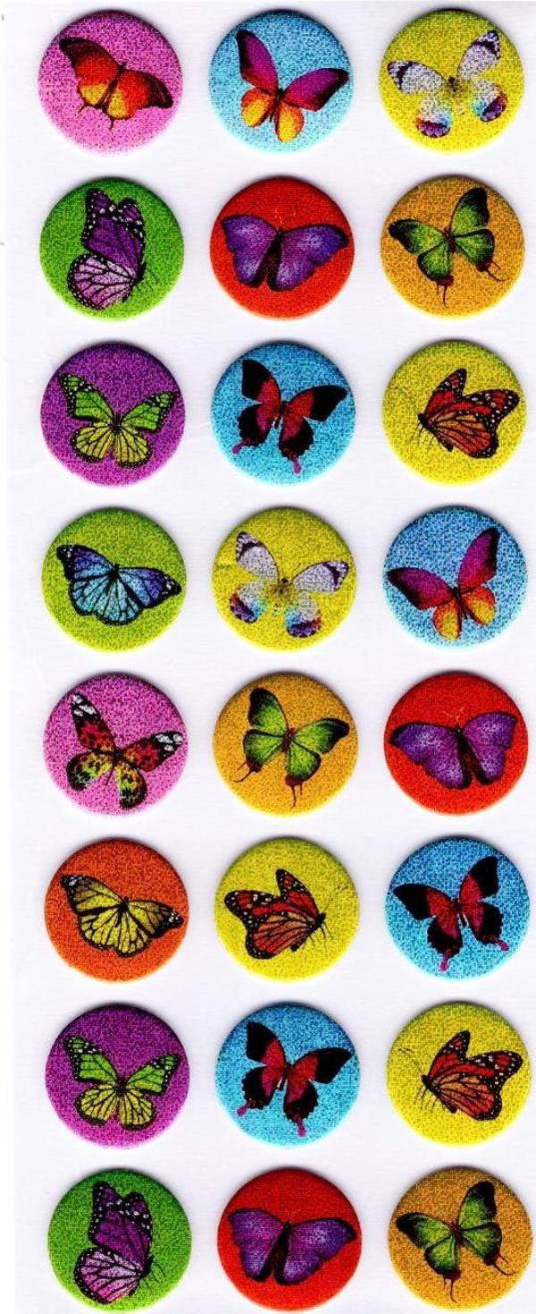 Sticker Kabartmalı Stiker Defter, Planlayıcı Kelebek yuvarlak (cb416) 16x7 cm - Image 1
