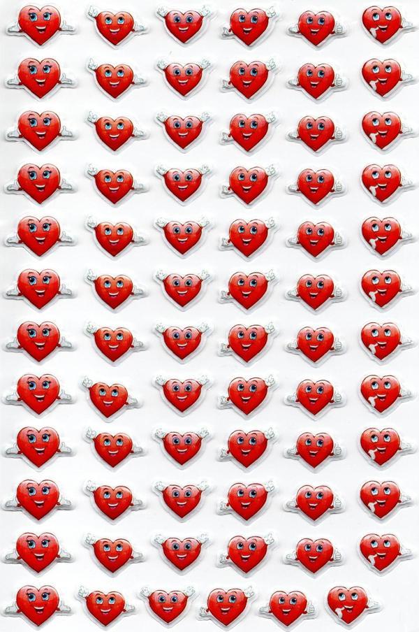 Sticker Kabartmalı A4 Boyutunda Stiker Defter, Planlayıcı Etiket, -(lim095) -Emoji Kalp - Image 1