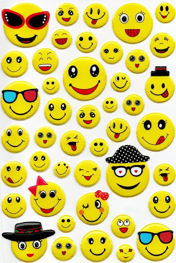 Sticker Kabartmalı A4 boyutunda Stiker Defter, planlayıcı etiket, -(Lim205) - Sevimli Emoji - Image 1