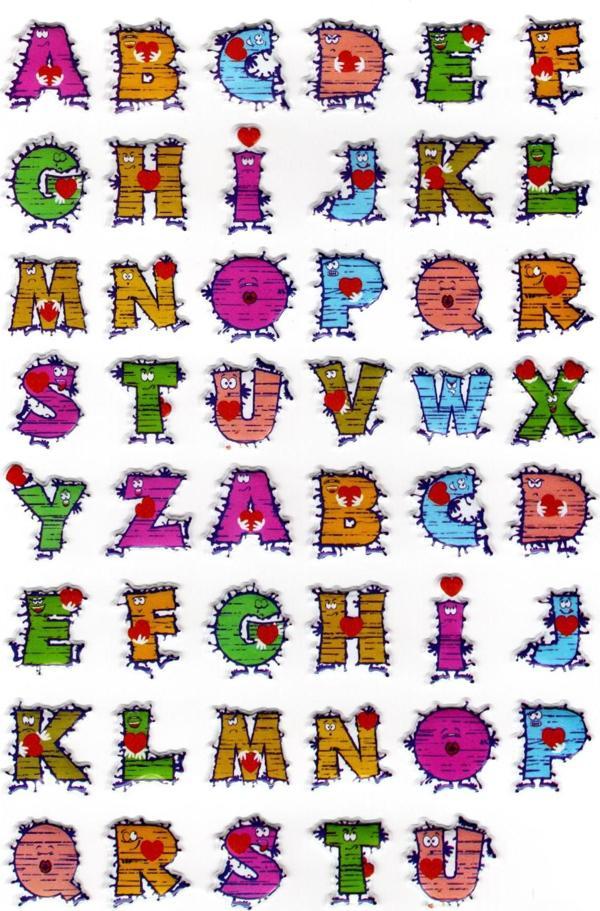 Sticker Kabartmalı A4 Boyutunda Stiker Defter, Planlayıcı Etiket, -(lim219) - Grafiti harfler - Image 1
