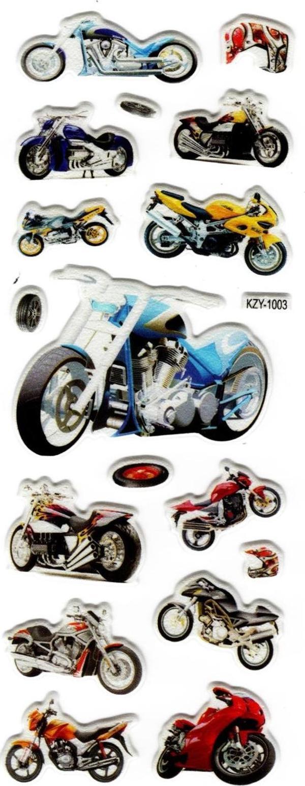 Sticker Kabartmalı Stiker Defter, Planlayıcı (kzy1003) 16x7 cm -Motorsiklet - Image 1