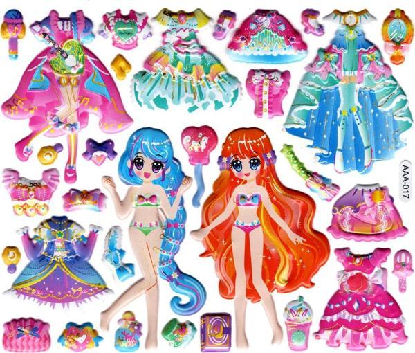 Sticker Kabartmalı Stiker Defter, Planlayıcı Etiket (AAA-017) - 15X13 cm - Kız Giydirme Müzik - Image 1