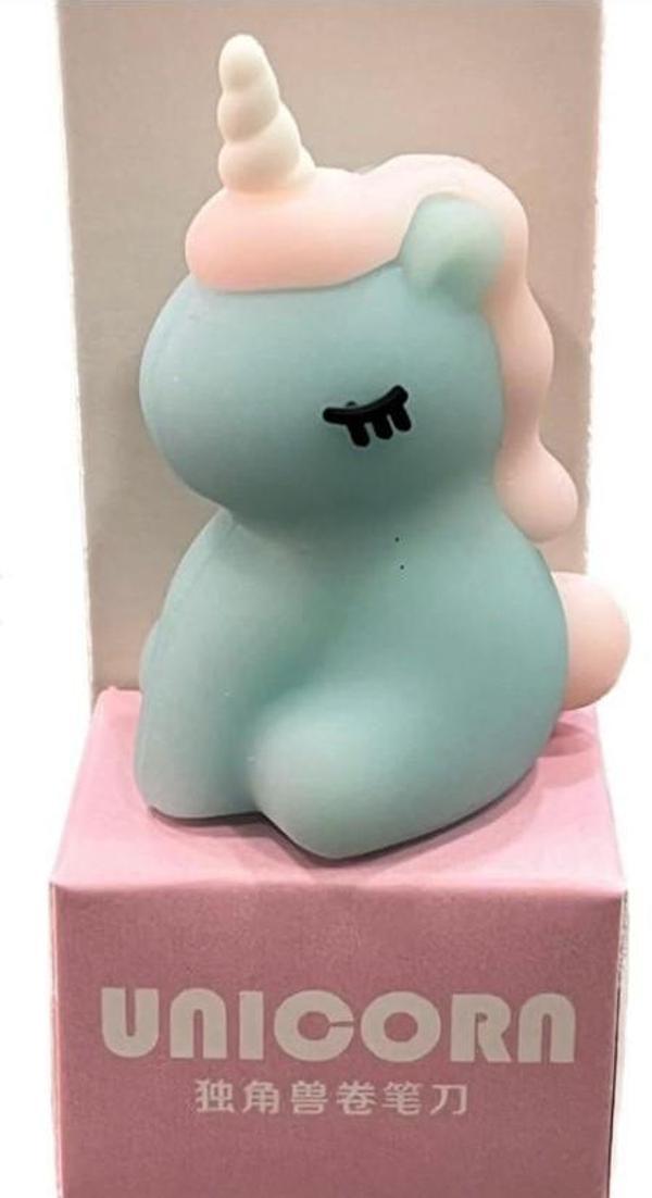 Unicorn Kalemtıraş 3D Şekilli Silikon Kalemtıraş - Mavi- 1 Adet - Image 1
