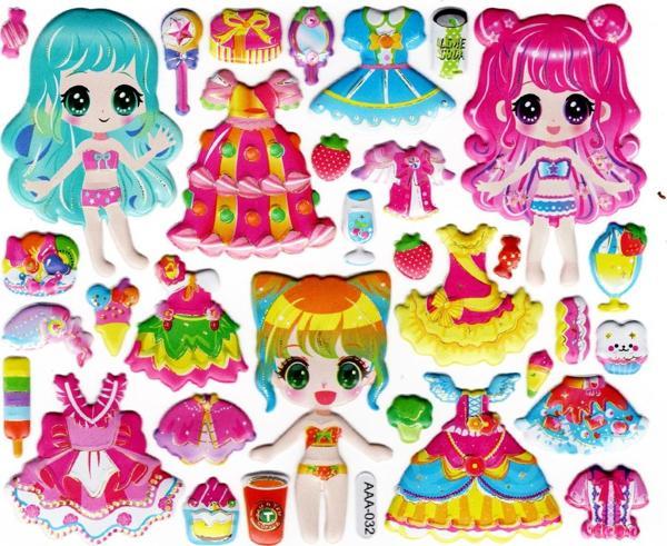 Sticker Kabartmalı Stiker Defter, Planlayıcı Etiket (AAA-032) - 15X13 cm - Kız Giydirme İçecek - Image 1