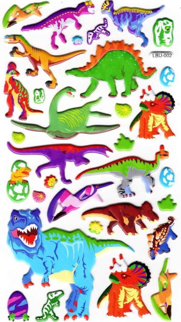 Sticker Kabartmalı Stiker Defter, Planlayıcı Etiket (lbu-002) - 17X9 cm - Dinozor - Image 1