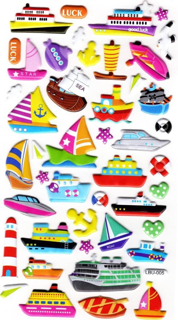 Sticker Kabartmalı Stiker Defter, Planlayıcı Etiket (lbu-005) - 17X9 cm - Gemi - Image 1