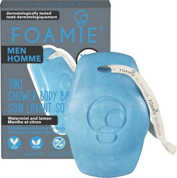 Foamie 3 in 1 For Men Seas the Day Shower Body Bar Duş Jeli 90g - Image 1