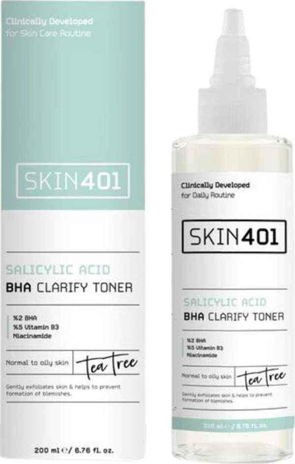 Skin401 %2 Salisilik Asit BHA Arındırıcı, Gözenek Sıkılaştırıcı Siyah Nokta Karşıtı Tonik 200ml - Image 1