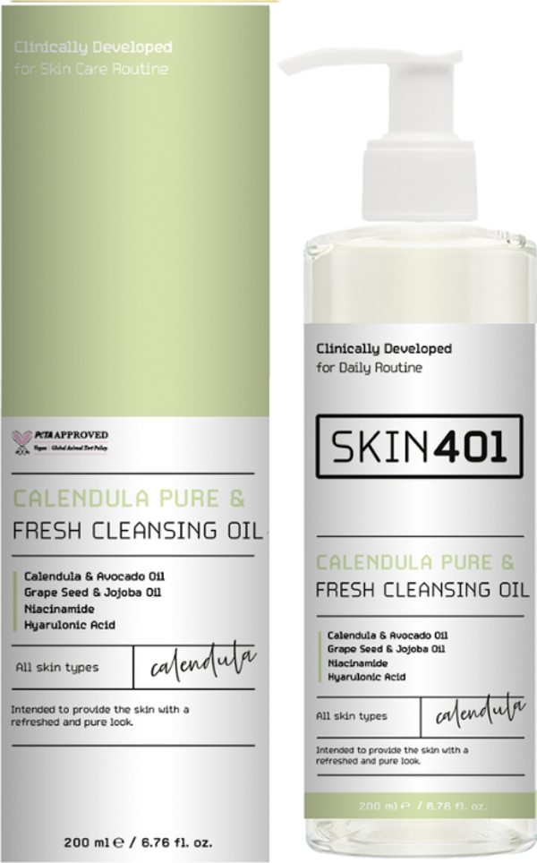Skin401 Kalendula Saf & Tazeleyici Cilt Temizleme Yağı 200ml - Image 1