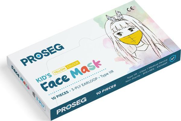 Kız-Erkek Çocuk Unisex Meltblown Filtreli 3 Katlı Telli Sarı Çocuk Maskesi (10 Lu Paket) - Image 1