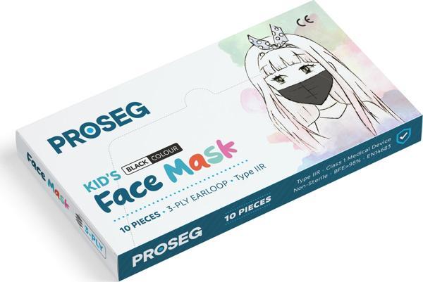 Kız-Erkek Çocuk Unisex Meltblown Filtreli 3 Katlı Telli Siyah Çocuk Maskesi (10 Lu Paket) - Image 1