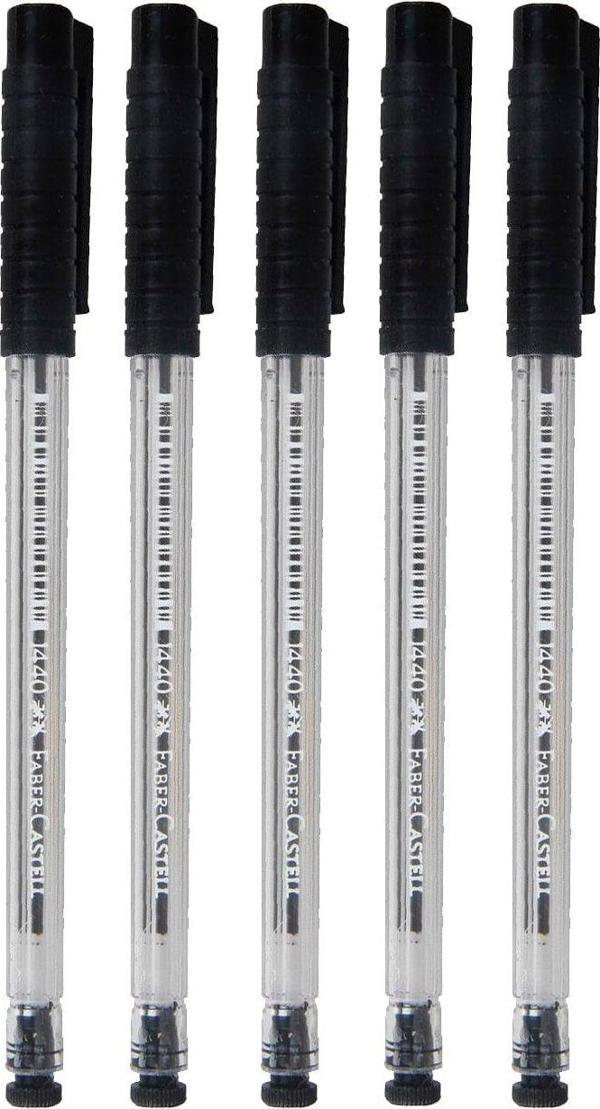 Faber-Castell 1440 Siyah Tükenmez Kalem 5'li Set - Image 1
