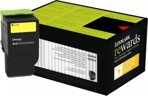 Lexmark 80C8HY0 Toner Orj. - CX410, CX510 Yellow (3K) - Image 1