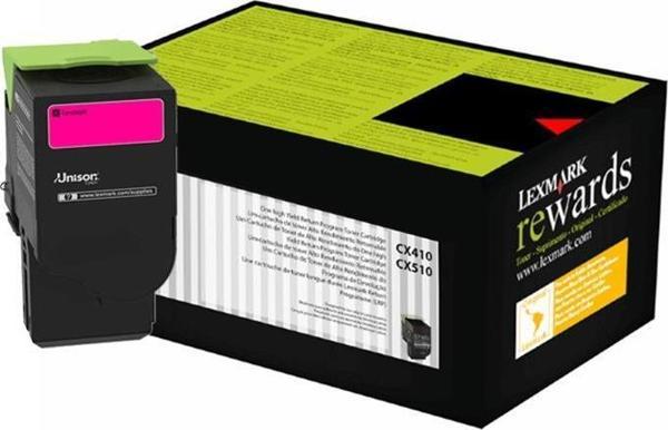 Lexmark 80C8HM0 Toner Orj. - CX410, CX510 Magenta (3K) - Image 1