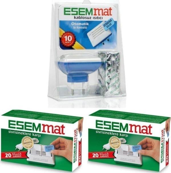 Esemmat Kablosuz Isıtıcı Sinek Kovucu Cihaz 10 Yedek Tablet + 40 Adet Tablet 2 Kutu - Image 1