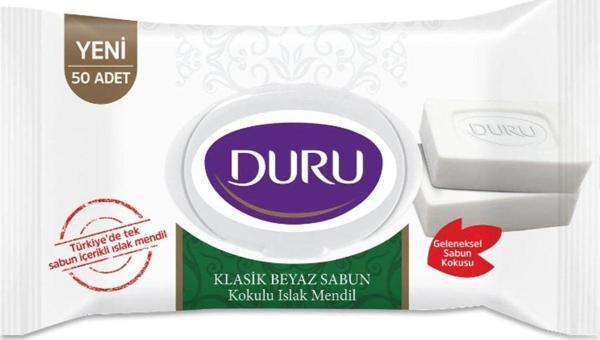 Duru Beyaz Sabun Kokulu Islak Mendil 50 Adet - Image 1