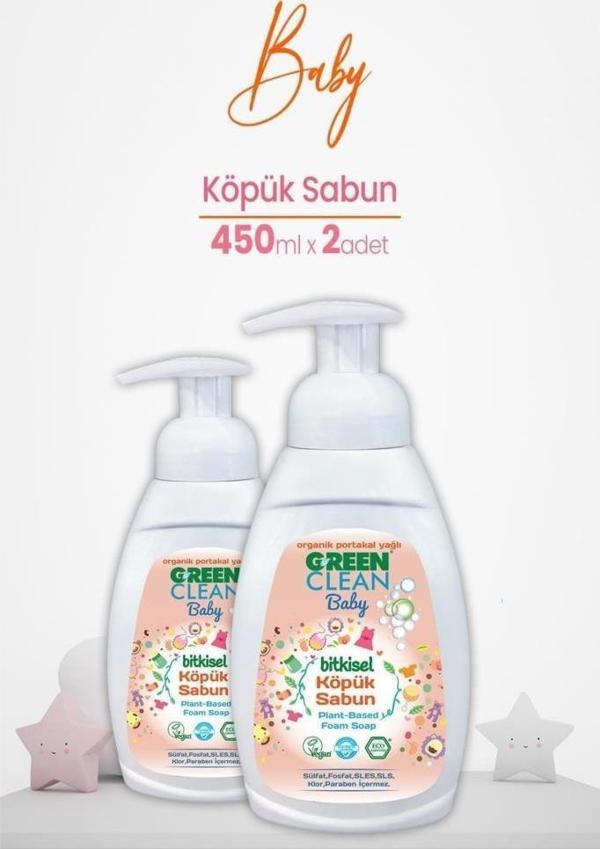 Green Clean Baby Köpük Sabun Portakal Yağlı 450 Ml X 2 Adet - Image 1