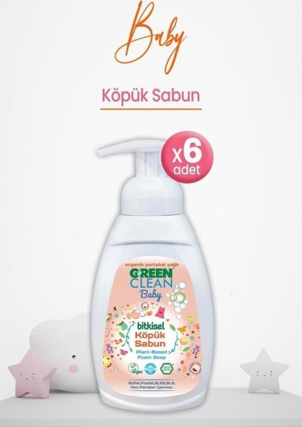 Green Clean Baby Köpük Sabun Portakal Yağlı 450 ml X 6 Adet - Image 1