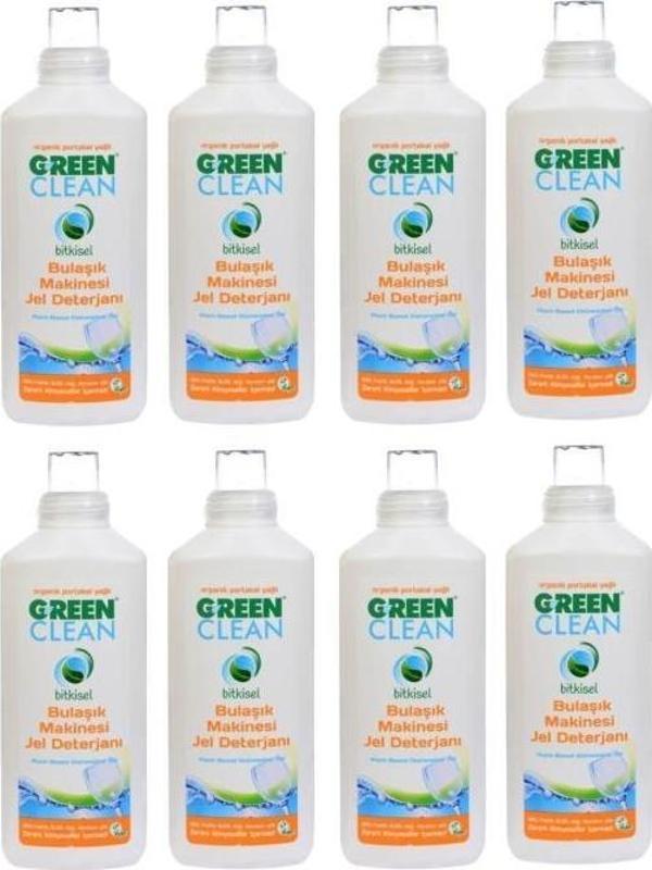 Green Clean Bitkisel Jel Makine Bulaşık Deterjanı 8 Adet - Image 1