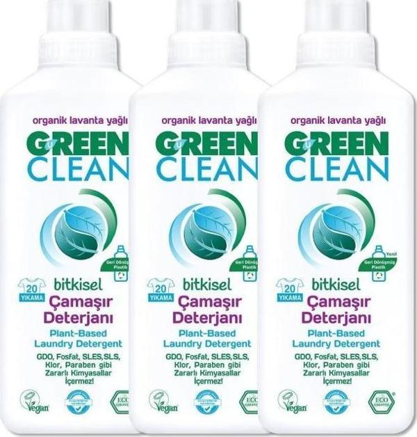 Green Clean Organik Lavanta Yağlı Bitkisel Çamaşır Deterjanı 3'lü Set - Image 1