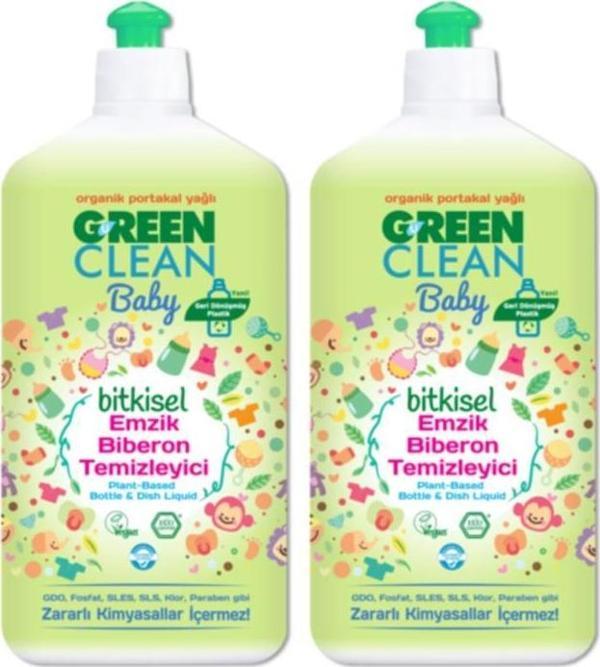 Green Clean Organik Portakal Yağlı  Biberon Emzik Temizleyici 500 ml 2 Adet - Image 1