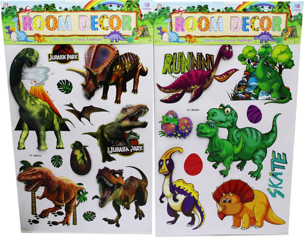 JURASSIC PARK - HAYVAN FİGÜRLÜ DUVAR STİCKER MİX 8D 7-11 ADET  - Image 1