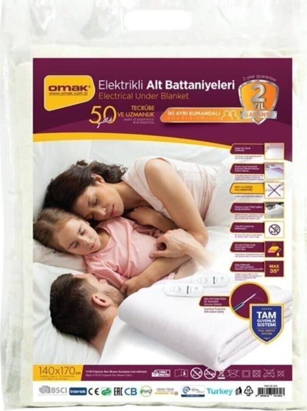 Omak Çift Kişilik Elektrikli Battaniye Iki Ayrı Kumandalı 14130 Fma04473 - Image 1