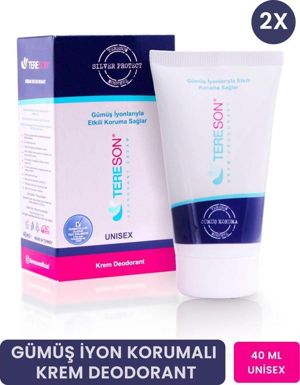 Tereson Krem Deodorant Gümüş İyon Korumalı 40 ml × 2 - Image 1