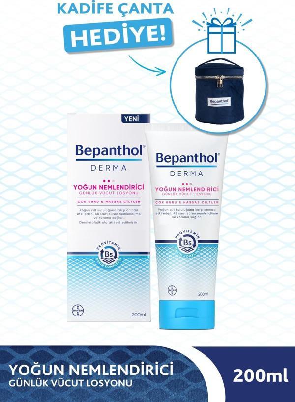 Bepanthol Derma Yoğun Nemlendirici Günlük Vücut Losyonu 200ml + Kadife Çanta - Image 1