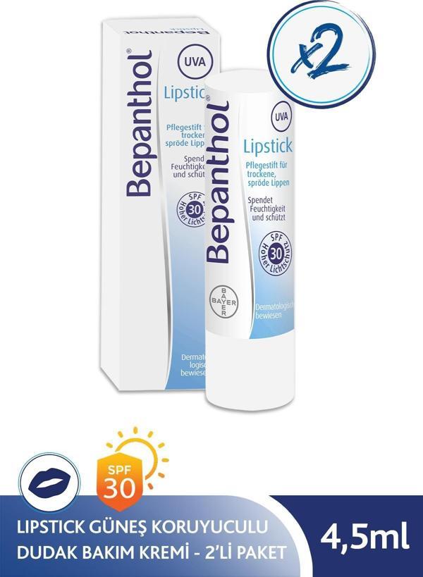 Bepanthol SPF 30 Lipstick Dudak Bakım Kremi 4,5 gr 2li Paket - Image 1