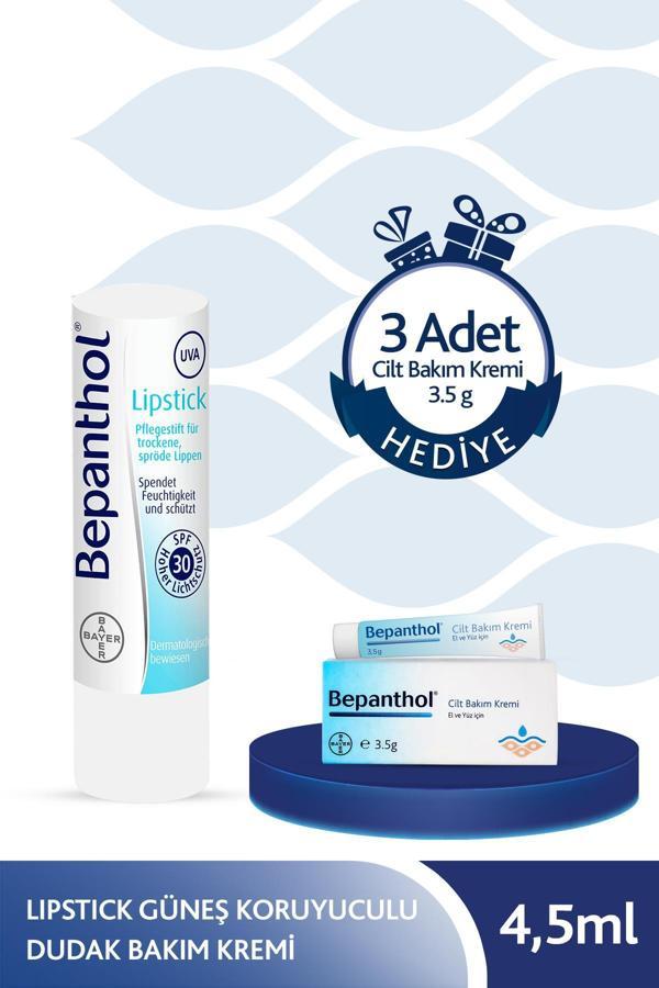Lipstick Güneş Koruyuculu Dudak Bakım Kremi 4,5 g + 3 Adet Cilt Bakım Kremi 3.5 g - Image 1