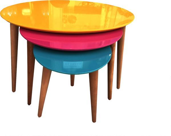  Zigon Oval 12569 Model Kayın Retro Konik Ayak MDF tabla Tabla ceviz ayak El yapı - Image 1