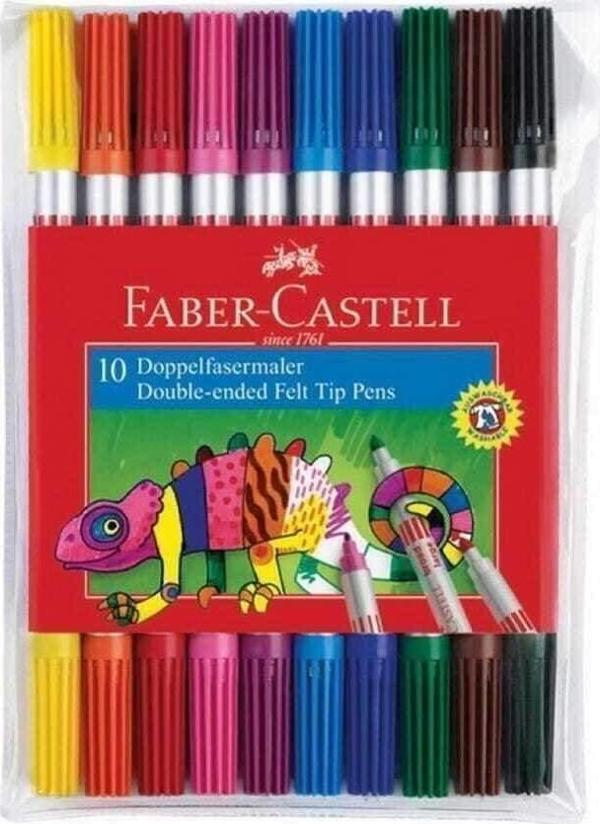 Faber-Castell Çift Uçlu Keçeli Kalem 10 Renk - Image 1