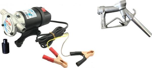 Gross 12 Volt Vakumlu Sıvı Aktarım 3/4"Mazot Su Süt Pompası Kendinden Emişli ve Manuel Sıvı Aktarma Tabancası - Image 1