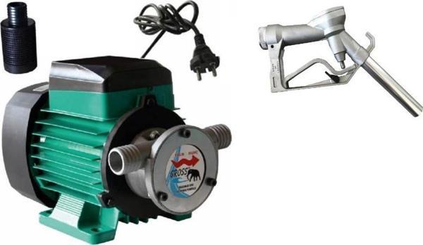 Gross 220 Volt 1" Sıvı Aktarma Yağ Mazot Su Süt Aktarma Pompası ve Manuel Sıvı Aktarma Tabancası - Image 1