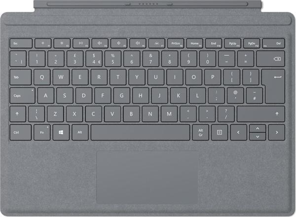 Microsoft Surface Go Tablet Uyumlu Alcantara Signature Type Cover İngilizce Klavye - Gri - Image 1