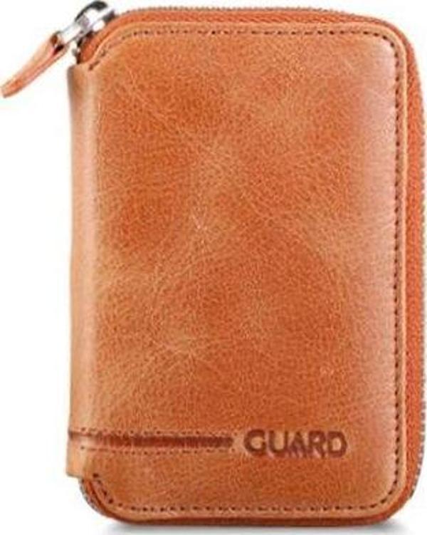 Guard Fermuarlı Antik Taba Deri Mini Cüzdan - GRD2403XW22201 - Image 1