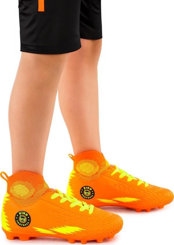 Kiko Kids 142 FKP Boğazlı Krampon Çim Saha Erkek Çocuk Futbol Ayakkabı Turuncu - Sarı - Image 1