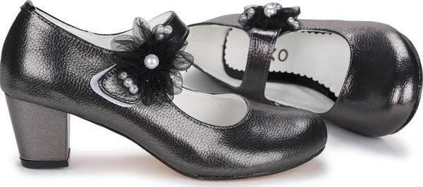 Kiko Kids 751 Vakko Günlük Kız Çocuk 4 Cm Topuklu Babet Ayakkabı Platin - Image 1