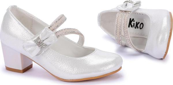Kiko Kids 750 Vakko Günlük Kız Çocuk 4 Cm Topuklu Babet Ayakkabı Sedef - Image 1