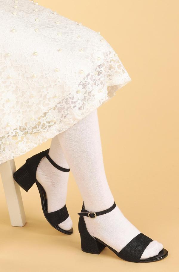 Kiko Kids 769 Çupra Günlük Kız Çocuk 3 Cm Topuklu Sandalet Ayakkabı Siyah - Image 1