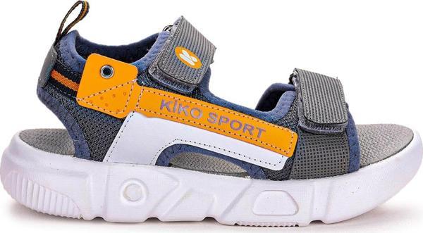 Kiko Kids Cırtlı Yürüyüş Erkek Çocuk Sandalet 201 Füme - Turuncu - Image 1