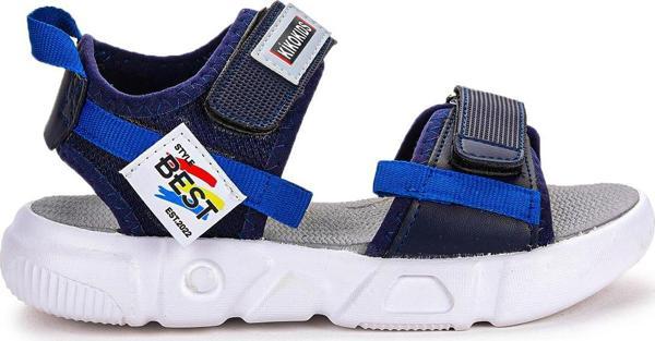 Kiko Kids Cırtlı Yürüyüş Kız/Erkek Çocuk Sandalet 200 Lacivert - Saks - Image 1
