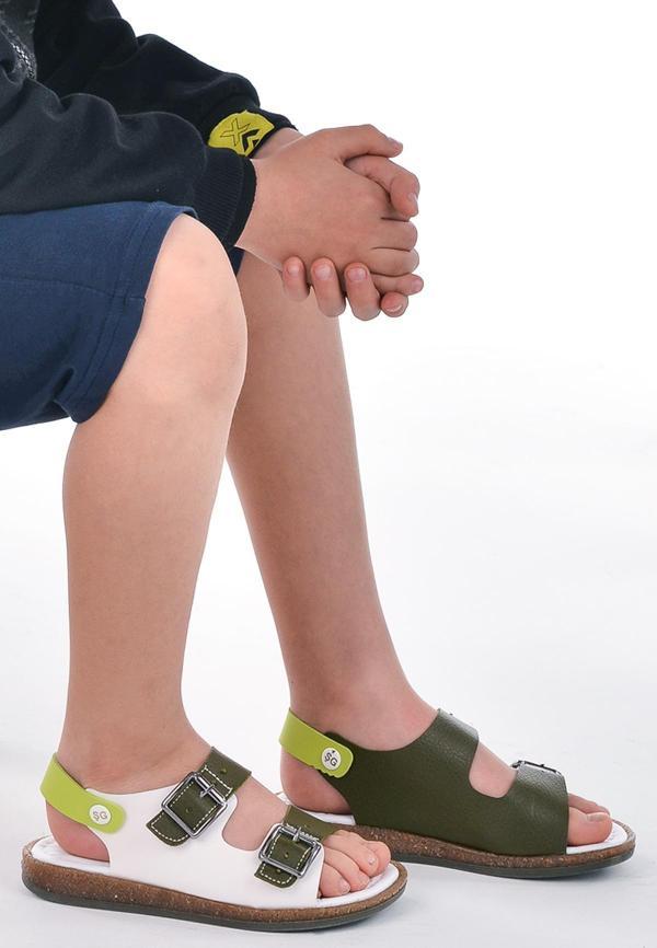 Kiko Kids Erkek Çocuk Sandalet Şb 2330-39 Yeşil - Beyaz - Image 1