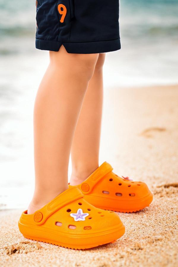 Kiko Kids Eva Plaj Havuz Okul Kreş Erkek Çocuk Terlik Twg 755 Turuncu - Image 1