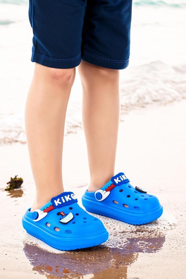 Kiko Kids Eva Plaj Havuz Okul Kreş Erkek Çocuk Terlik Twg 755-1 Saks Mavi - Image 1